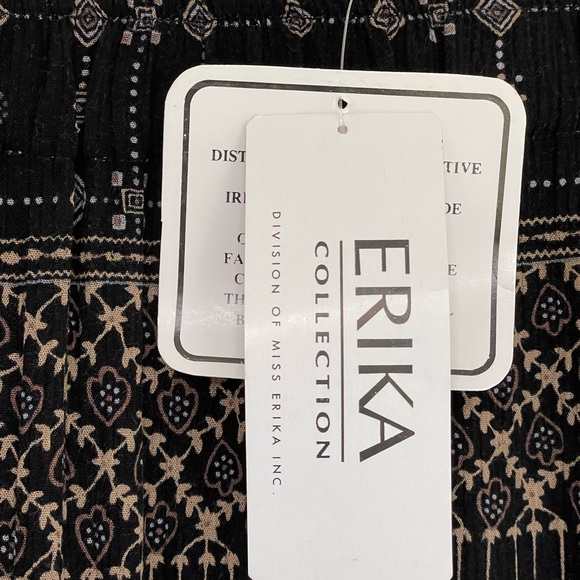 Black and wheat patterned maxi skirt by Erica large new with tags - Picture 8 of 10